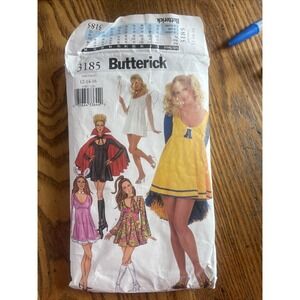 3185 Butterick Costume Pattern 12-16 Sz Short Dresses Halloween Plays Musical